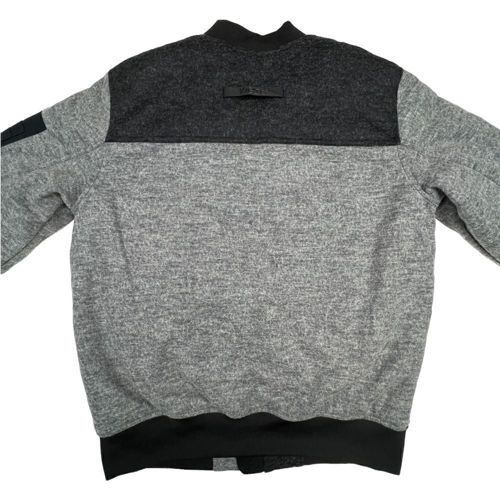 New Wesc Mumel Women US M Bomber Jacket Melange Grey Colorblock Flannel Unisex - Picture 5 of 11